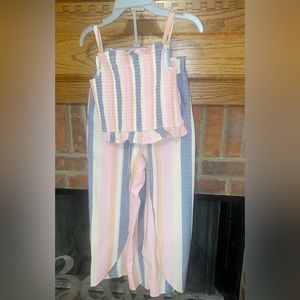 2 Piece Linen Wide Leg Pants Set